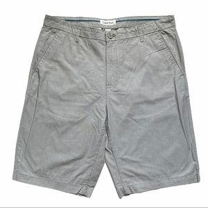 CALVIN KLEIN Shorts Flat Front Pinstriped Gray White Size 36
